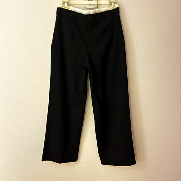 Zara Women's Double Waist Wide Leg Black Casual Pants - Picture 5 of 6